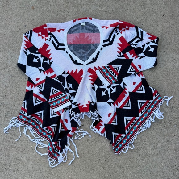 Tasha Polizzi Sweaters - Tasha Polizzi Sweater Womens M Multicolor Aztec Southwest Geometric Fringe Boho
